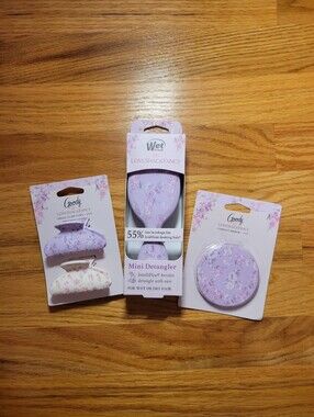 NWT LoveShackFancy Goody & Wet Brush Limited Edition 3 Pc Hair Set Hibiscus HTF